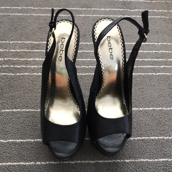 bebe Shoes - Bebe Harlow black platforms Size 7